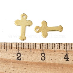 ステンレスペンダント201個  クロスチャーム  ゴールドカラー  12.5x8x0.5mm  穴：1mm&nbsp;STAS-I330-050G