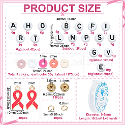 Наборы для самостоятельного изготовления браслетов из акриловых бусин и лент с символикой осведомленности DIY-PH0029-16