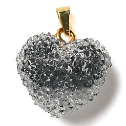 Подвески из прозрачной смолы с точками из стразов&nbsp;RESI-N040-01G-RS