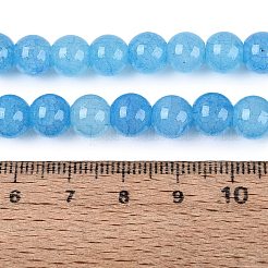 Perles de verre craquelé cuites au four&nbsp;GLAA-Q106-03A-04