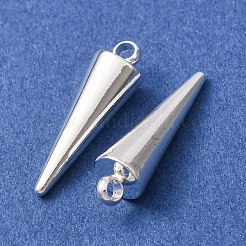 304ステンレスペンダント  スパイク/コーン  銀  18x5mm  穴：2mm&nbsp;X-STAS-G214-47S-01