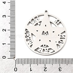 304ステンレスペンダント  テトラグラマトン五芒星チャーム  ステンレス鋼色  32x29.5x2mm  穴：1.5mm&nbsp;STAS-A146-03P