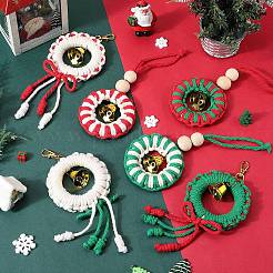 Weihnachtsmotiv DIY-Baumwollfäden Anhänger Dekoration Herstellungssets&nbsp;DIY-SC0028-31