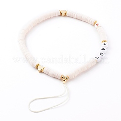 Мобильные ремешки из полимерной глины хейши из бисера HJEW-JM00464