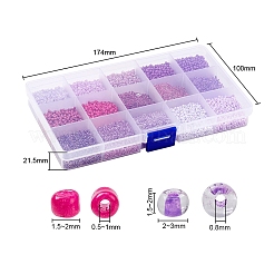 12000шт 15 стиля 12/0 стеклянные круглые бусины&nbsp;SEED-YW0001-40A