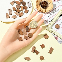 30 шт. подвески из орехового дерева в двух стилях&nbsp;WOOD-YW0001-59