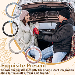 4шт 4-цветные самоклеящиеся наклейки из сплава со стразами для автомобиля&nbsp;AJEW-OC0013-45