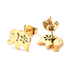 Серьги-гвоздики из нержавеющей стали 304 с ионным покрытием (IP)&nbsp;EJEW-C001-04G