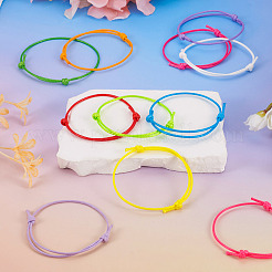 Набор браслетов из плетеного шнура из вощеного полиэстера BJEW-TAC0013