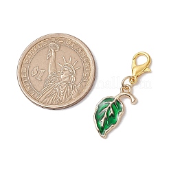 Подвесные украшения из эмалевого сплава в виде листьев&nbsp;HJEW-JM02729