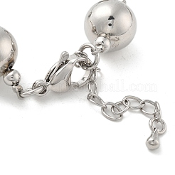 Латунные круглые браслеты из бусин для женщин BJEW-S159-02A-P