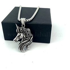 Винтажные подвески-единороги из нержавеющей стали 304 для женщин.&nbsp;GP0684