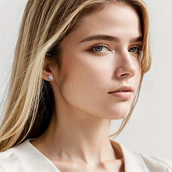925 плоская круглая серьга-гвоздик из стерлингового серебра DG8088