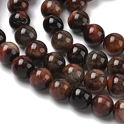 Природных тигровый глаз бисер нитей&nbsp;G-F591-18-8mm-07