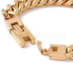 Placcatura ionica (ip) 304 acciaio inossidabile catene a maglie grosse bracciale per uomo donna&nbsp;BJEW-E107-11G-01