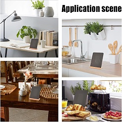 PVC effaçable avec clip de tableau d'affichage d'étiquettes alimentaires sur socle en bois&nbsp;ODIS-WH0010-10