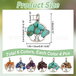 4 комплект подвесок из натурального и синтетического камня в смешанном стиле&nbsp;FIND-AR0004-36