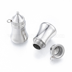 変色しない304ステンレススチールペンダント  哺乳瓶  ステンレス鋼色  30x18x16mm  穴：2.5mm&nbsp;STAS-N097-261P