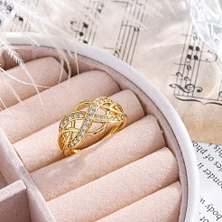 Кольца-манжеты из латуни с микропаве RJEW-G337-30G