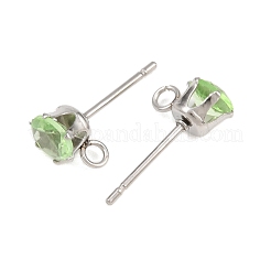 Accesorios para pendientes de acero inoxidable 304 con micropavé de circonita cúbica&nbsp;STAS-H240-56P-02