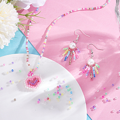 7 набор 7-х цветных прозрачных стеклянных бусин с блеском и радужными цветами GLAA-PH0003-80