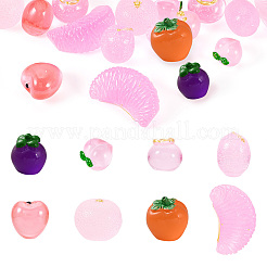 16 шт. 8 стиля светящихся смоляных украшений для фруктов&nbsp;DJEW-TA0001-16