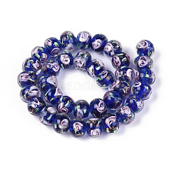 Handgefertigte Bunte Malerei-Rondell-Perlenstränge mit Innenblumen&nbsp;LAMP-T022-24D