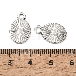 304ステンレスペンダント  サンバーストオーバルチャーム  ステンレス鋼色  16.5x10.5x1mm  穴：2.5mm&nbsp;STAS-L022-580P