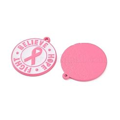 Подвески из цинкового сплава с эмалевой лентой для повышения осведомленности о раке груди&nbsp;ENAM-I079-02-07