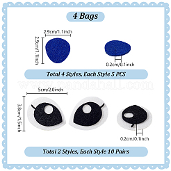 4 пакетик для валяния из шерсти с глазами и ртом&nbsp;DIY-PH0031-14B