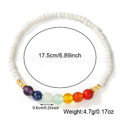 Эластичные браслеты из натуральных и синтетических драгоценных камней и стеклянных бусин для женщин&nbsp;CR6398