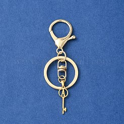 304ステンレススチールのイニシャル文字キーチャームキーチェーン  合金クラスプ付  ゴールドカラー  文字a  8.8cm&nbsp;KEYC-YW00004-01