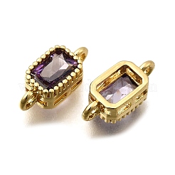 Echte 18 Karat vergoldete Messing Micro Pave Zirkonia Verbinder Steckverbinder&nbsp;ZIRC-L100-009G-03