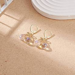 Бант из сплава со стеклянными каплевидными подвесками EJEW-TA00114