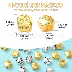 30 шт. 2 цвета тибетские европейские бусины&nbsp;MPDL-YW0001-08