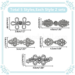 10 шт. 5 стиля застежки-кнопки из цинкового сплава FIND-WR0011-16EB