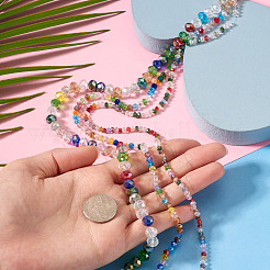 6 brin 3 styles de brins de perles en verre électrolytique&nbsp;EGLA-TA0013-70