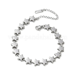 Armbänder mit Sterngliedern aus Edelstahl 304 für Damen&nbsp;SA-CBA4051-01P