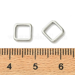 シェグレース真鍮リンクリング  正方形  カドミウムフリーと鉛フリー＆ニッケルフリー  プラチナ  7x7x1mm  インナーサイズ：5.2x5.2mm&nbsp;XGRQ6B490-883P
