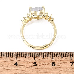 Anneaux ouverts de manchette en laiton à micro-pavé de zircone cubique&nbsp;CU-CBA5C10-09G