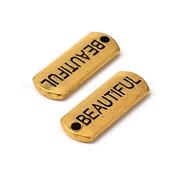 Тибетский стиль сплава прямоугольник с подвесками слов красивых TIBEP-Q043-063AG-RS