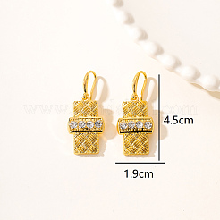 Серьги-подвески из латуни с прозрачным кубическим цирконием GH2902-1