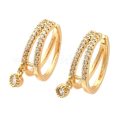 Латунные серьги-манжеты из прозрачного кубического циркония EJEW-F370-30G