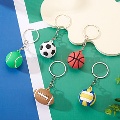 5 шт. 5 стиля пластиковые брелки из ПВХ&nbsp;KEYC-TA0001-48