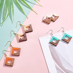 DIY-Sets zur Herstellung baumelnder Rautenohrringe&nbsp;DIY-OC0006-01
