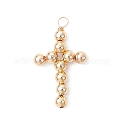 3 шт. подвески из латунных бусин двух цветов&nbsp;PALLOY-JF04054