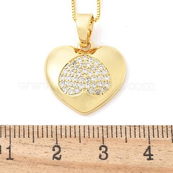 Ожерелья с подвеской из латуни с микропаве и прозрачным кубическим цирконием для женщин&nbsp;LS-NJEW-M084-02G-03