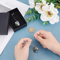 Серьги-гвоздики с подвесками из натурального цитрина EJEW-UN0002-08