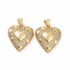 Латунные микропаве прозрачные подвески с фианитом ZIRC-F135-14G