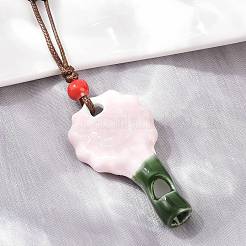 Colliers pour femmes avec pendentif sifflet en porcelaine tournesol ajustable et cordon ciré&nbsp;FB-CBA68CE-01A